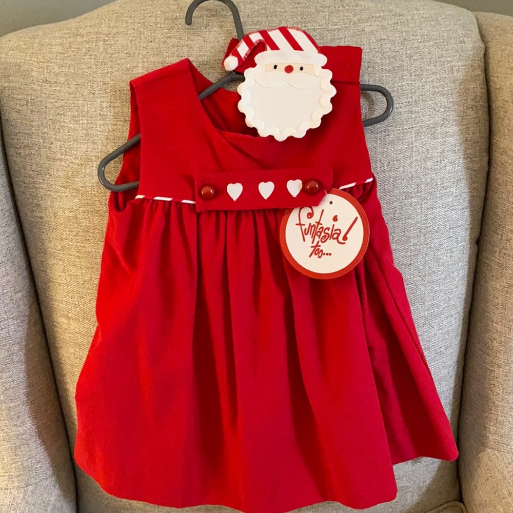 Christmas Valentines Red Corduroy Dress